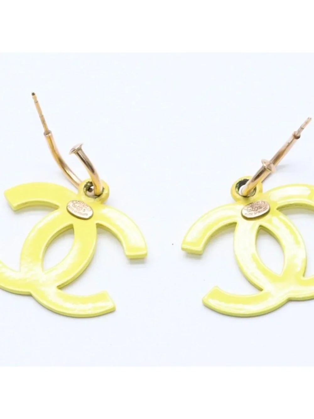 Chanel CC Logo Hoop Earrings 03 Metal Gold Plated Yellow